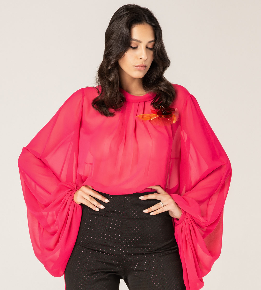 Blusa maniche voluminose